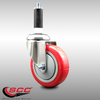 Service Caster 4 Inch 316SS Red Polyurethane Wheel Swivel 7/8 Inch Expanding Stem Caster SCC-SS316EX20S414-PPUB-RED-78